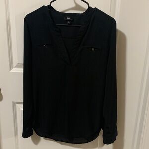 Mossimo Supply Co. Black V-Neck Blouse